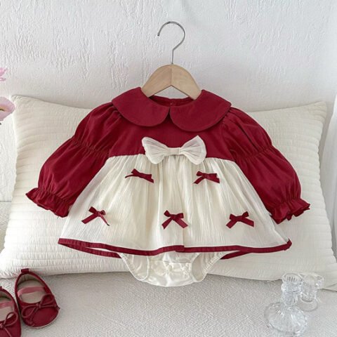 Red and White Ribbon Dress