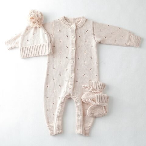Beige Neutral Receiving Set - product view