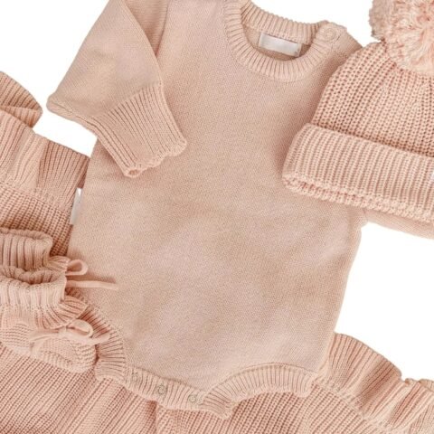 Peach & White Receiving Set - peach product view