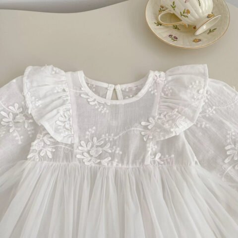 Ruffled Sleeves Dress for Christening